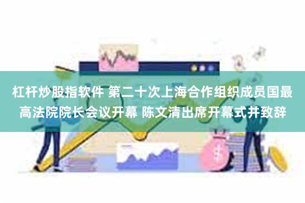 杠杆炒股指软件 第二十次上海合作组织成员国最高法院院长会议开幕 陈文清出席开幕式并致辞