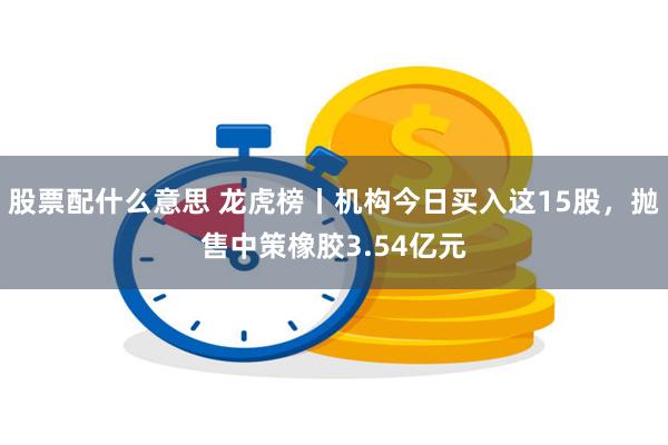 股票配什么意思 龙虎榜丨机构今日买入这15股，抛售中策橡胶3.54亿元
