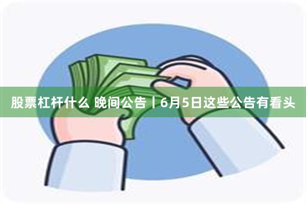 股票杠杆什么 晚间公告丨6月5日这些公告有看头