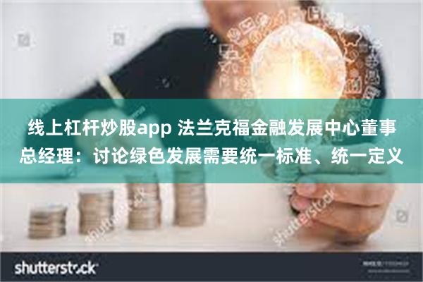 线上杠杆炒股app 法兰克福金融发展中心董事总经理：讨论绿色发展需要统一标准、统一定义