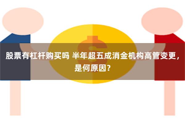 股票有杠杆购买吗 半年超五成消金机构高管变更，是何原因？